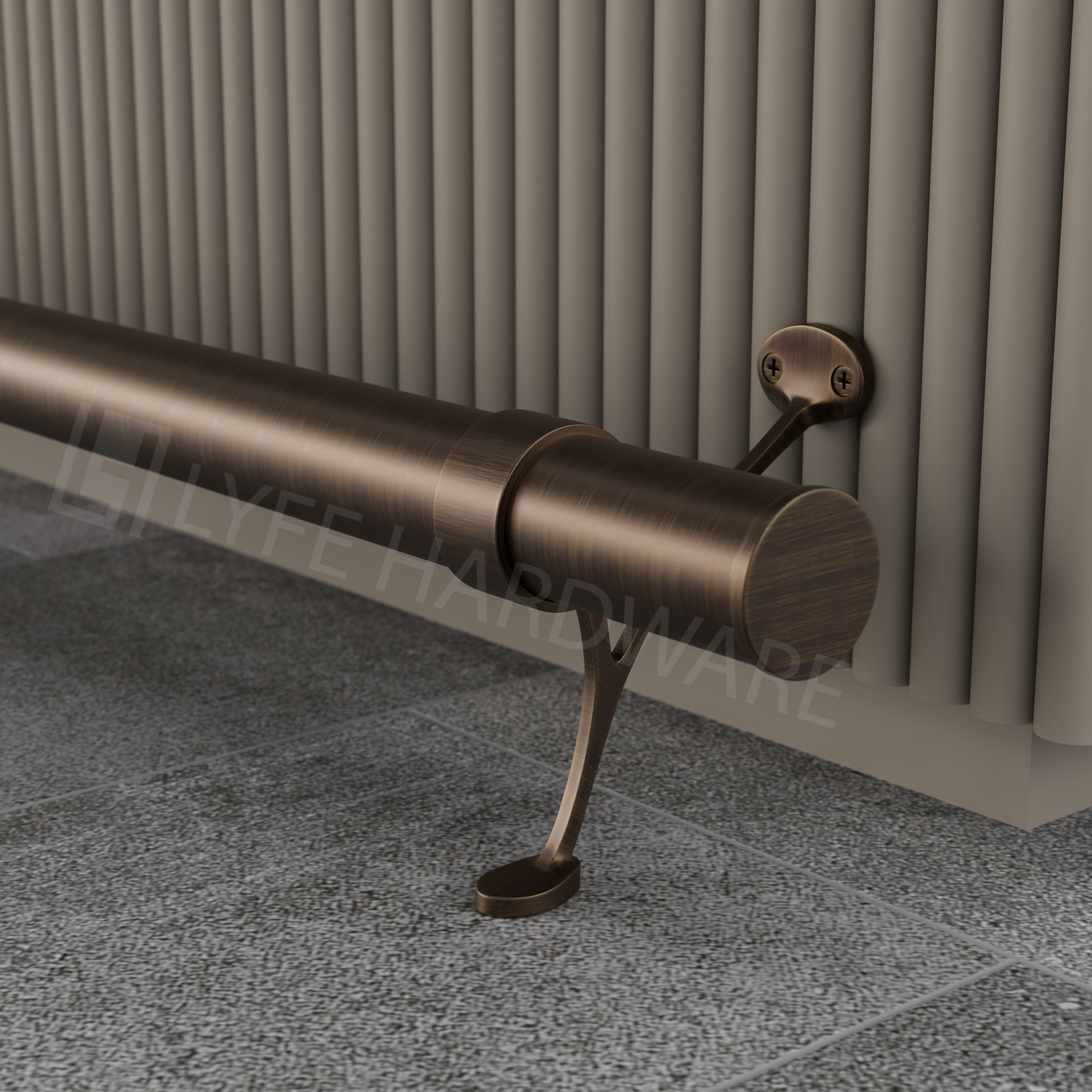Custom Antique Bronze Bar Foot Rail Kit