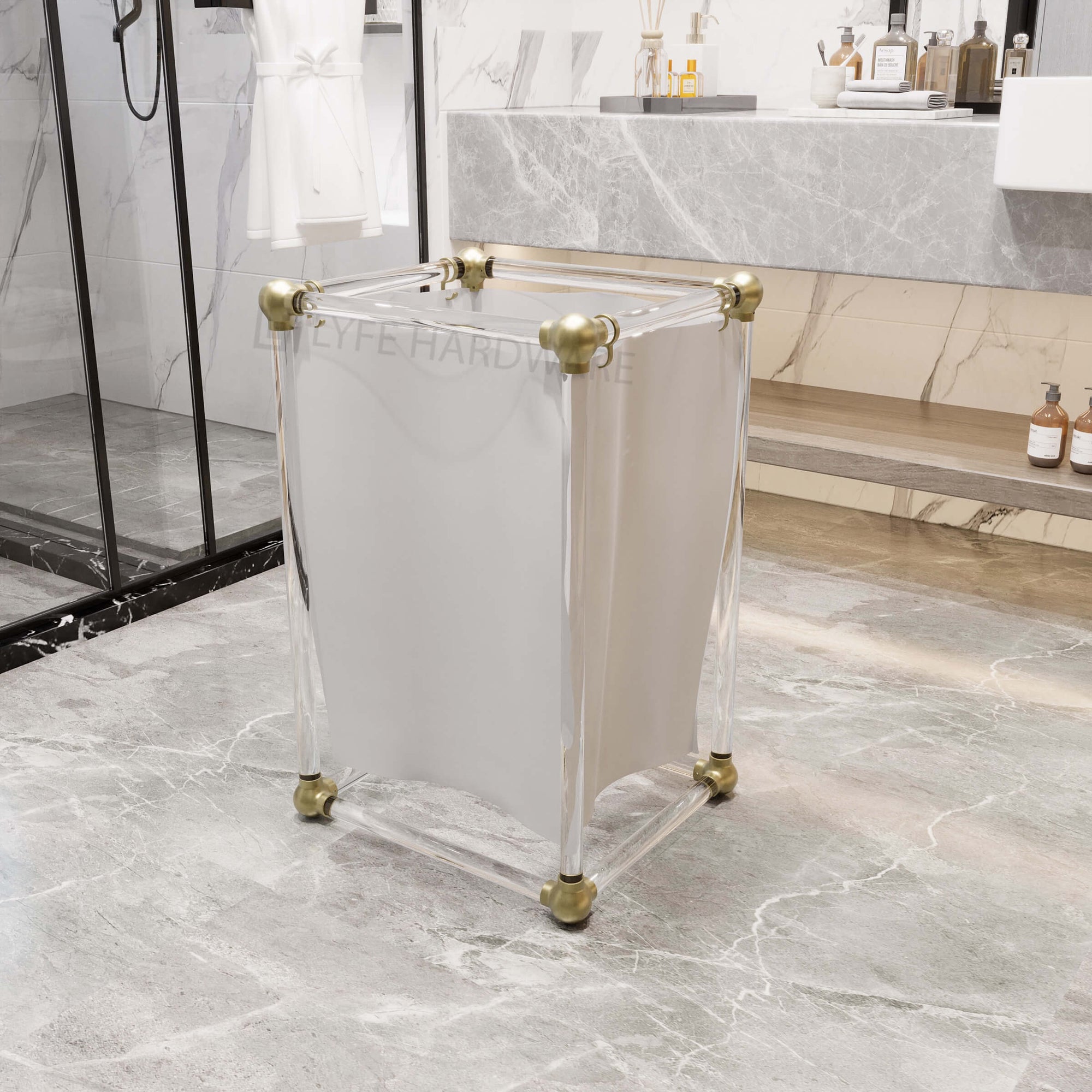 Acrylic Lucite Laundry Hamper