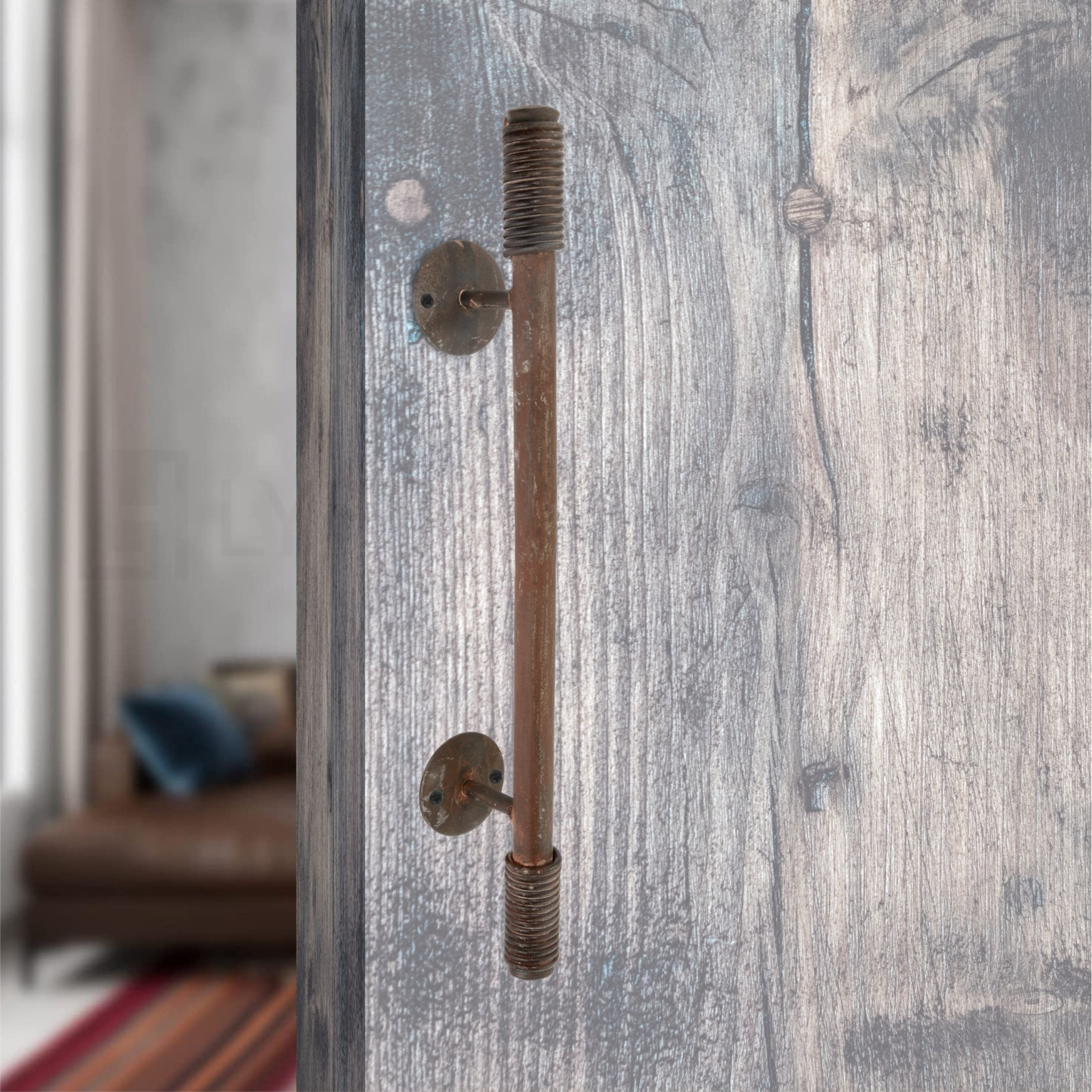 Reeded- Iron Door Pull Handle