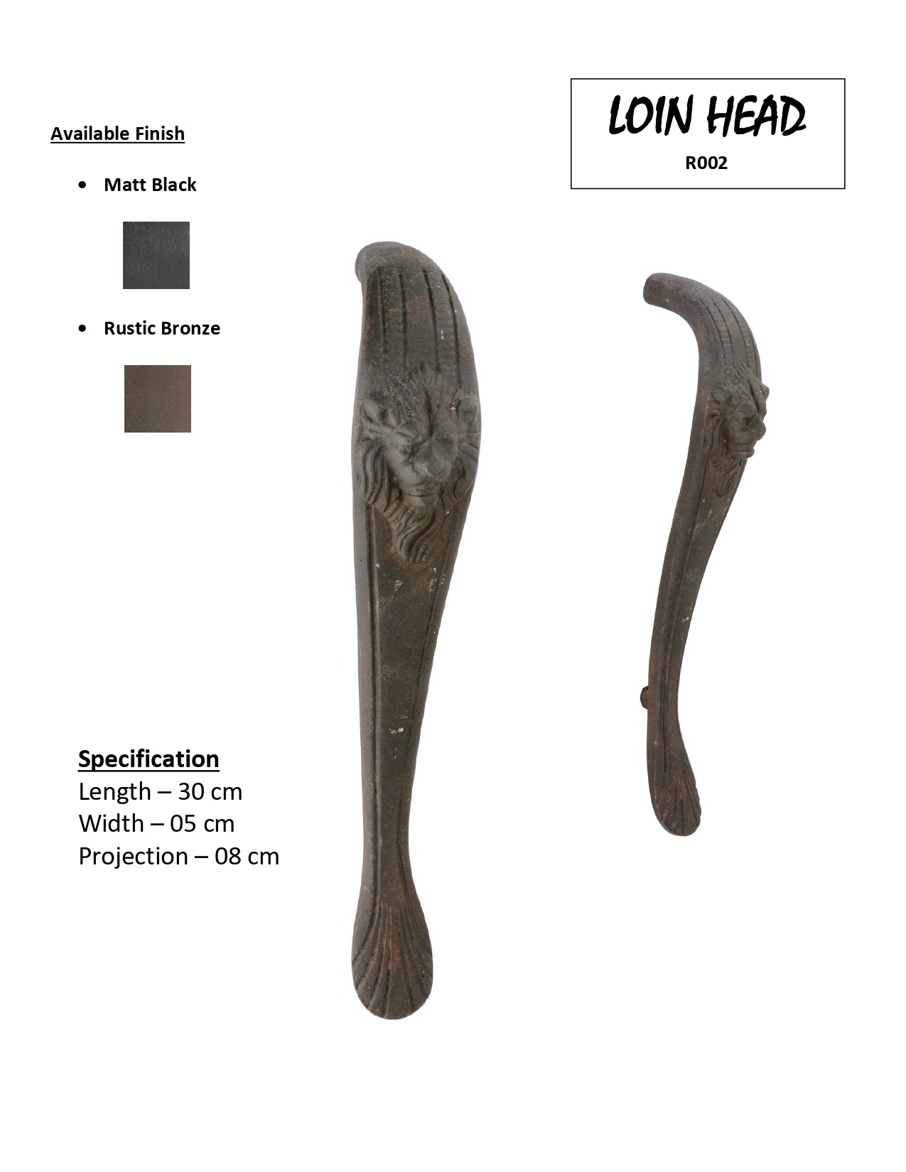 Lion- Iron Door Pull Handle