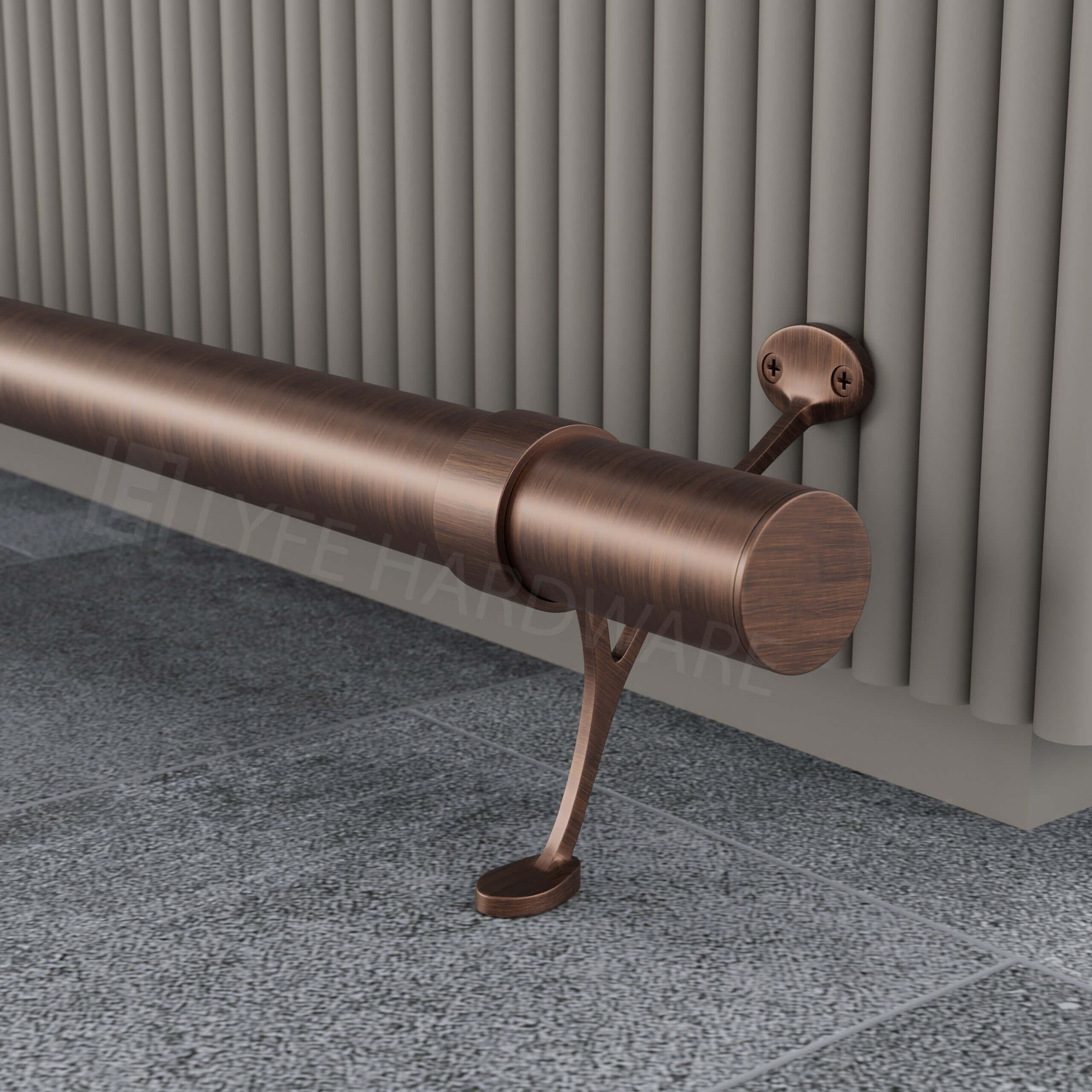Custom Antique Copper Bar Foot Rail Kit