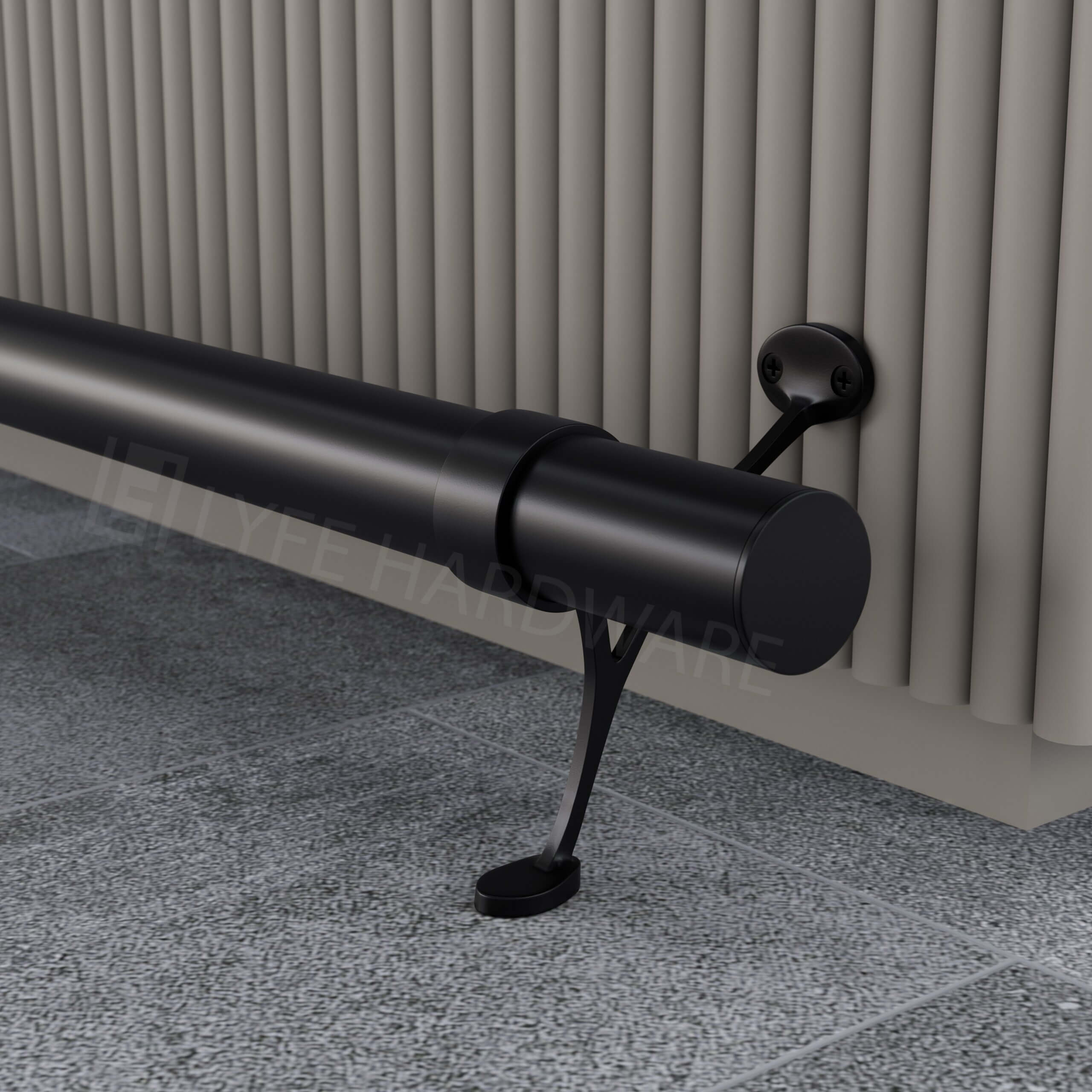 Custom Matte Black Bar Foot Rail Kit