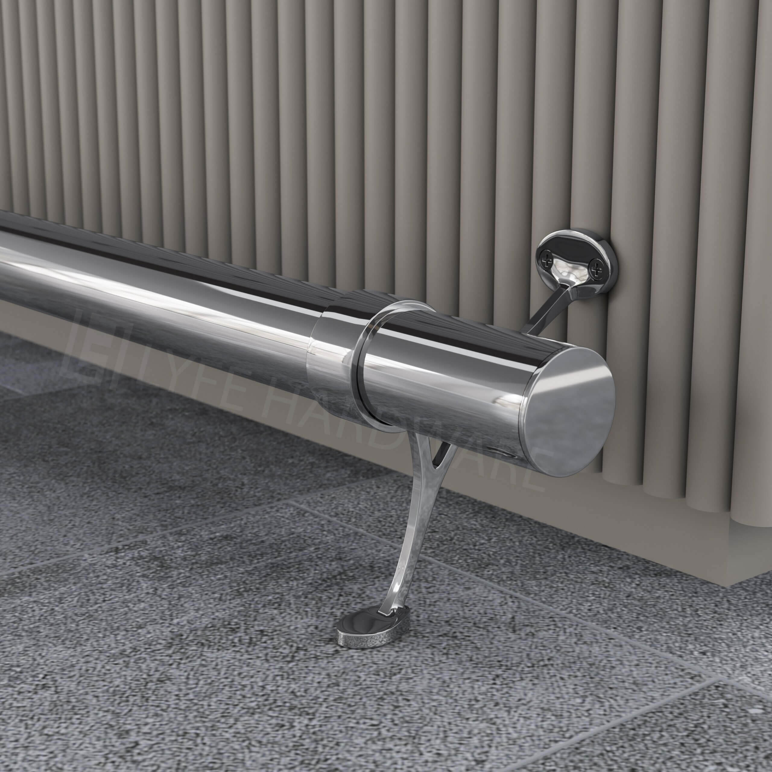 Custom Polished Stainless Steel Bar Foot Rail Kit