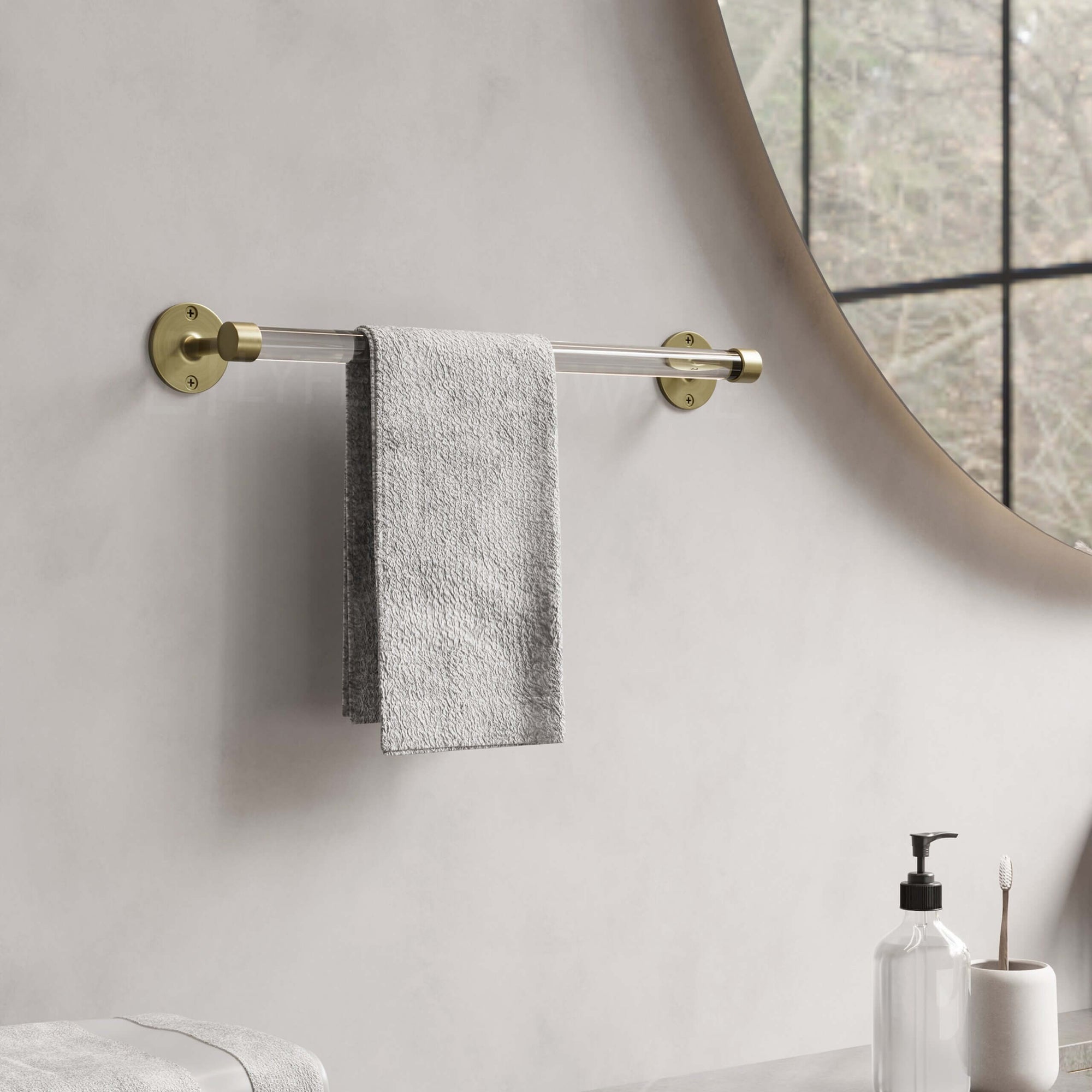 Deco End Acrylic Towel Bar