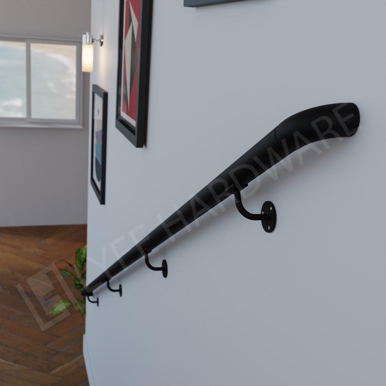 Custom Matte Black Handrail Kit (with Wall Returns)