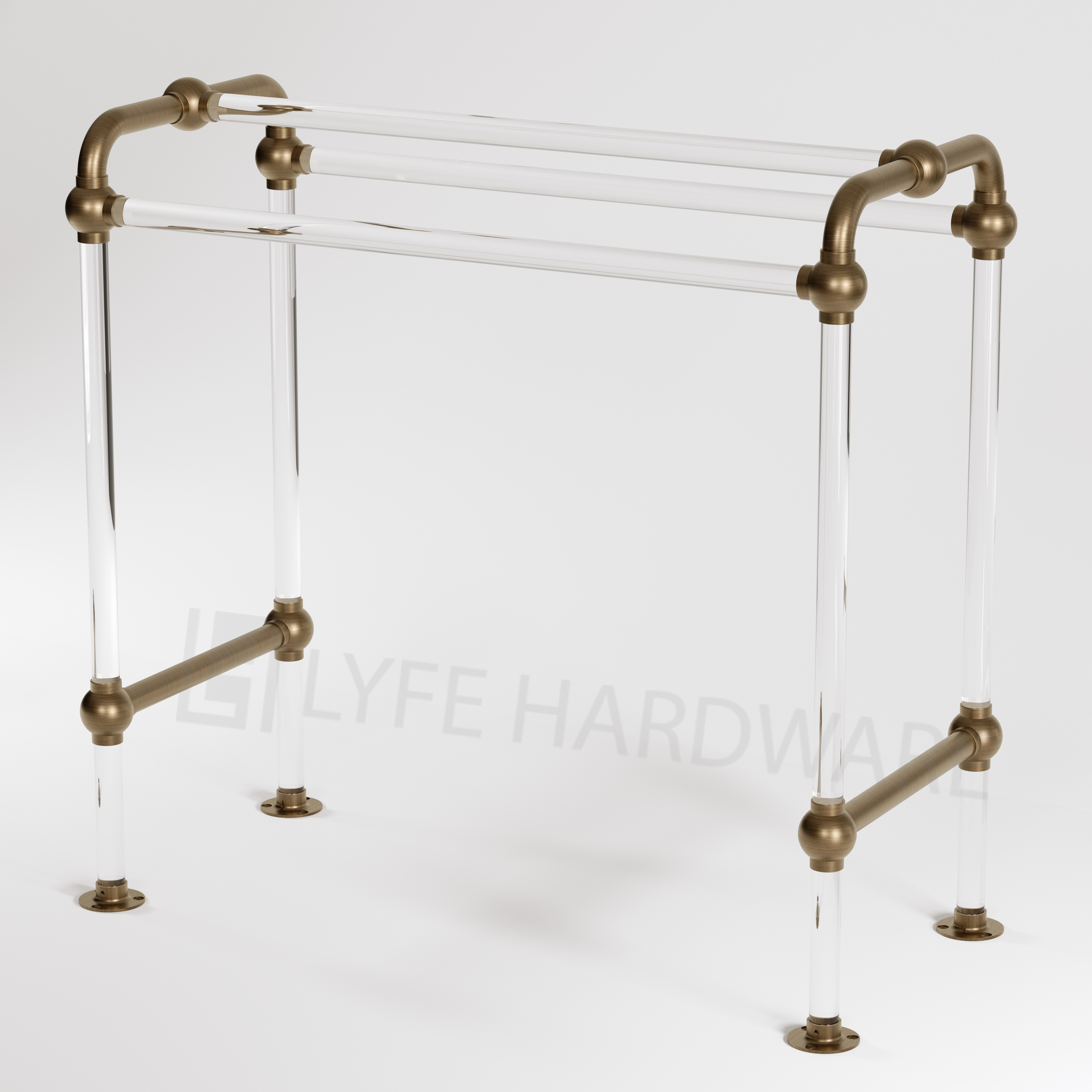 Acrylic Lucite Standing Towel Rack