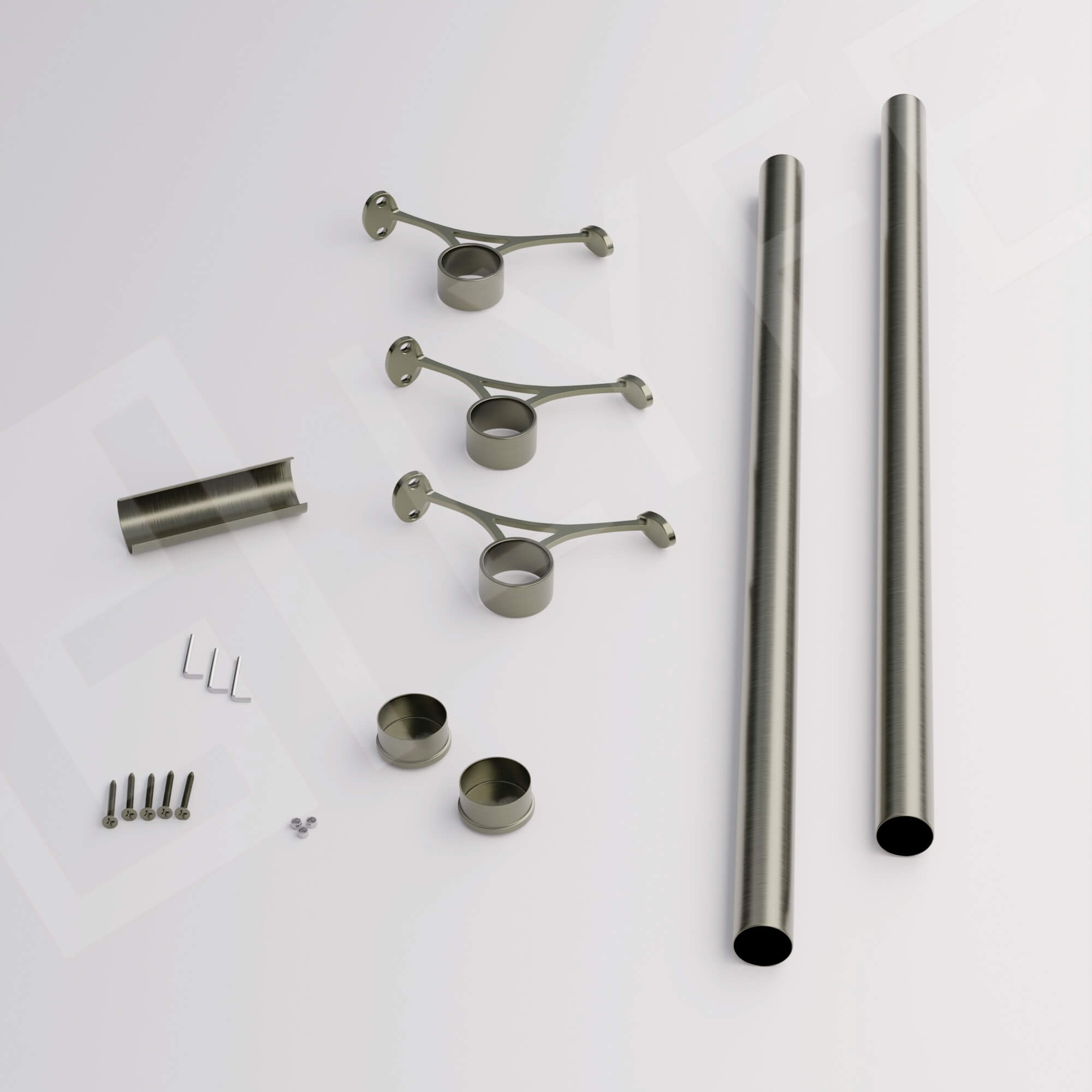 Custom Antique Brass Bar Foot Rail Kit