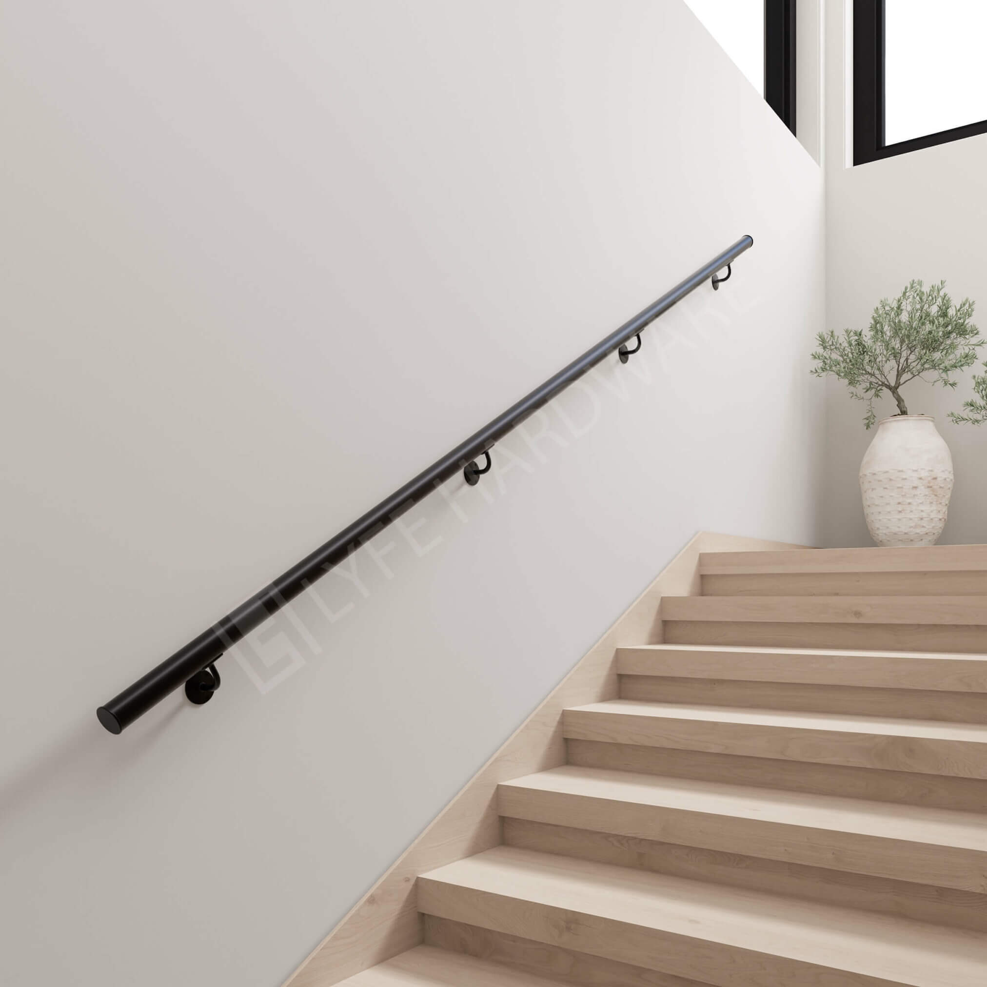 Custom Matte Black Handrail Kit (with End Caps)