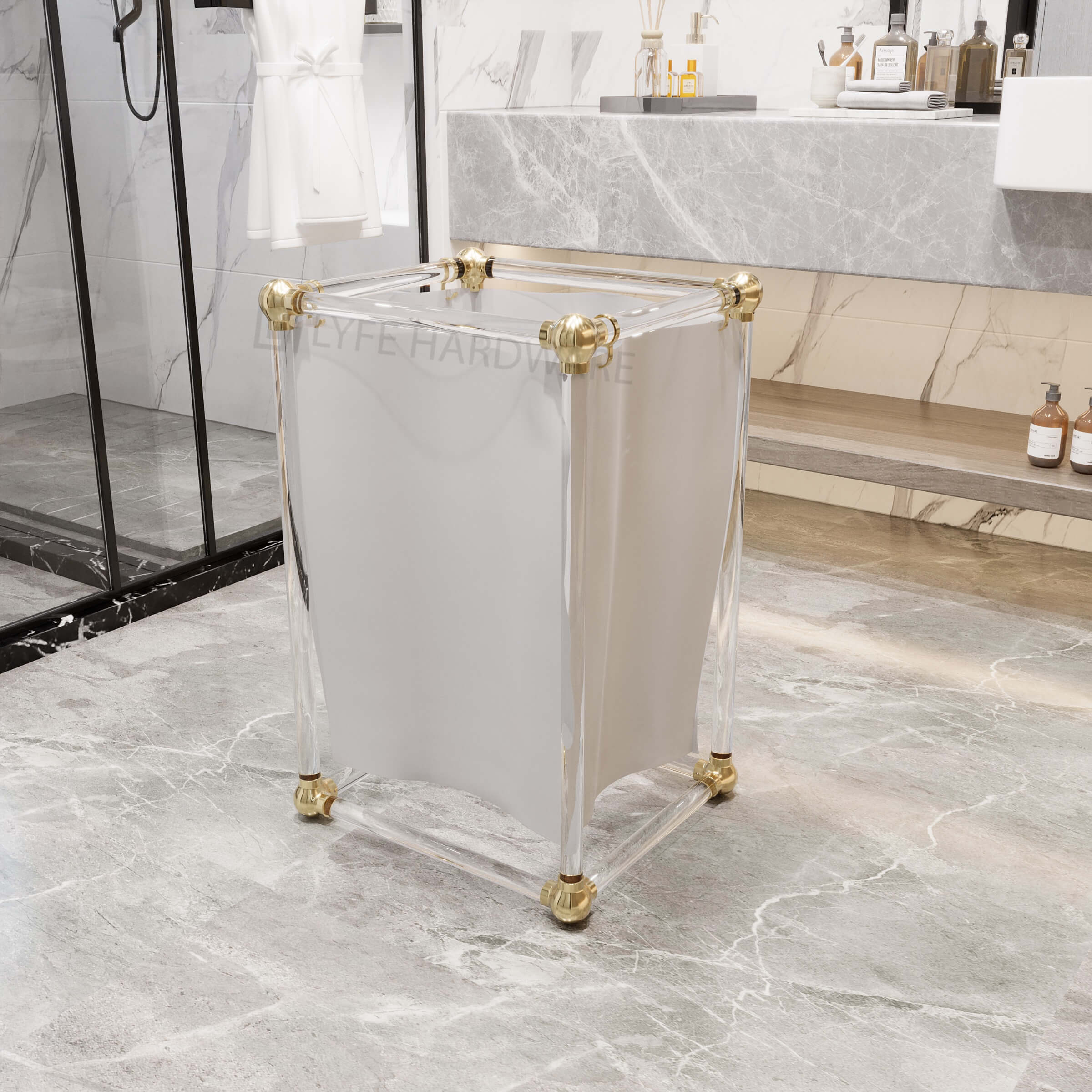 Acrylic Lucite Laundry Hamper