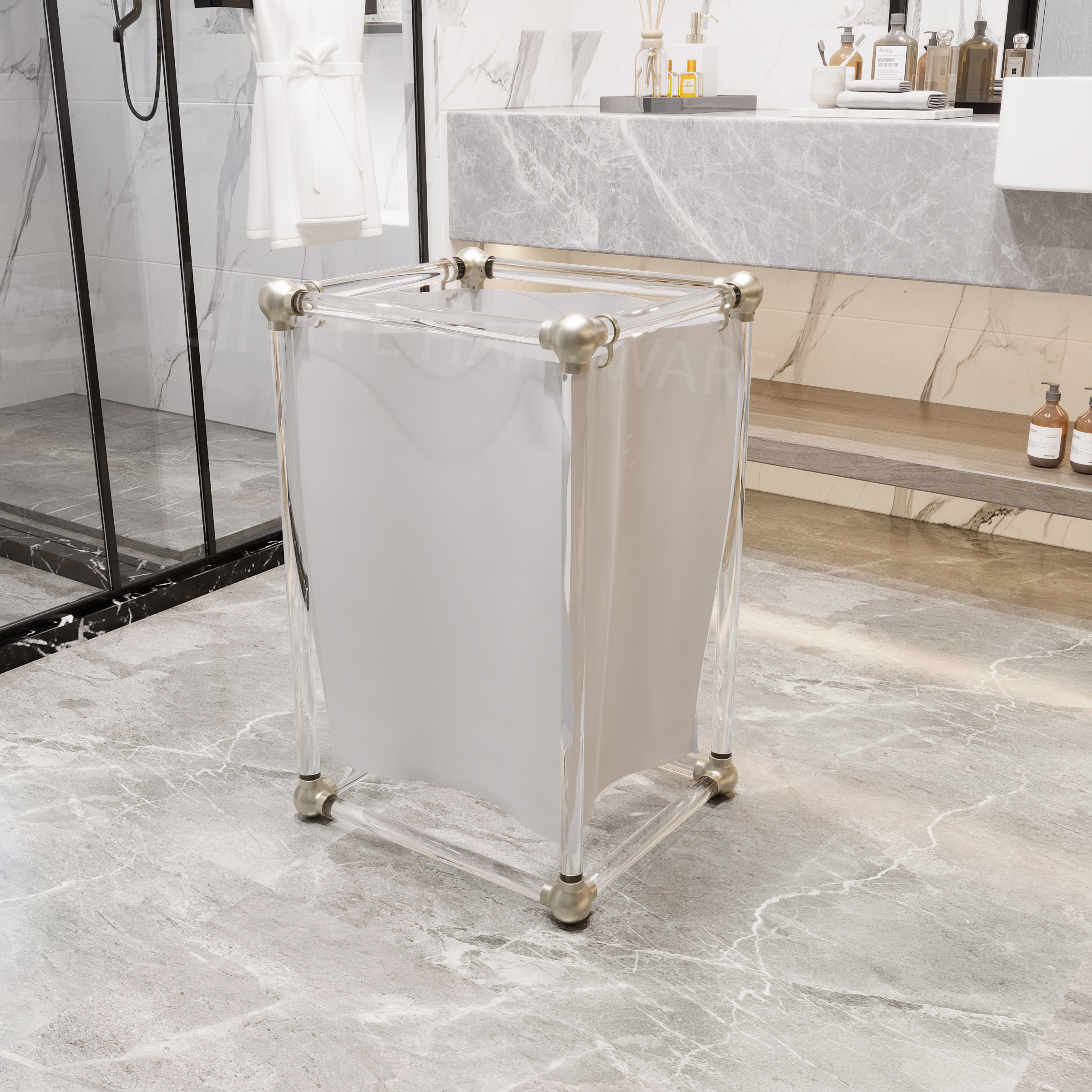 Acrylic Lucite Laundry Hamper
