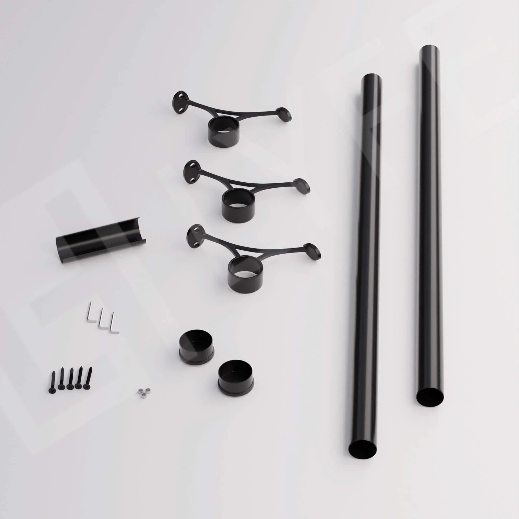 Custom Matte Black Bar Foot Rail Kit