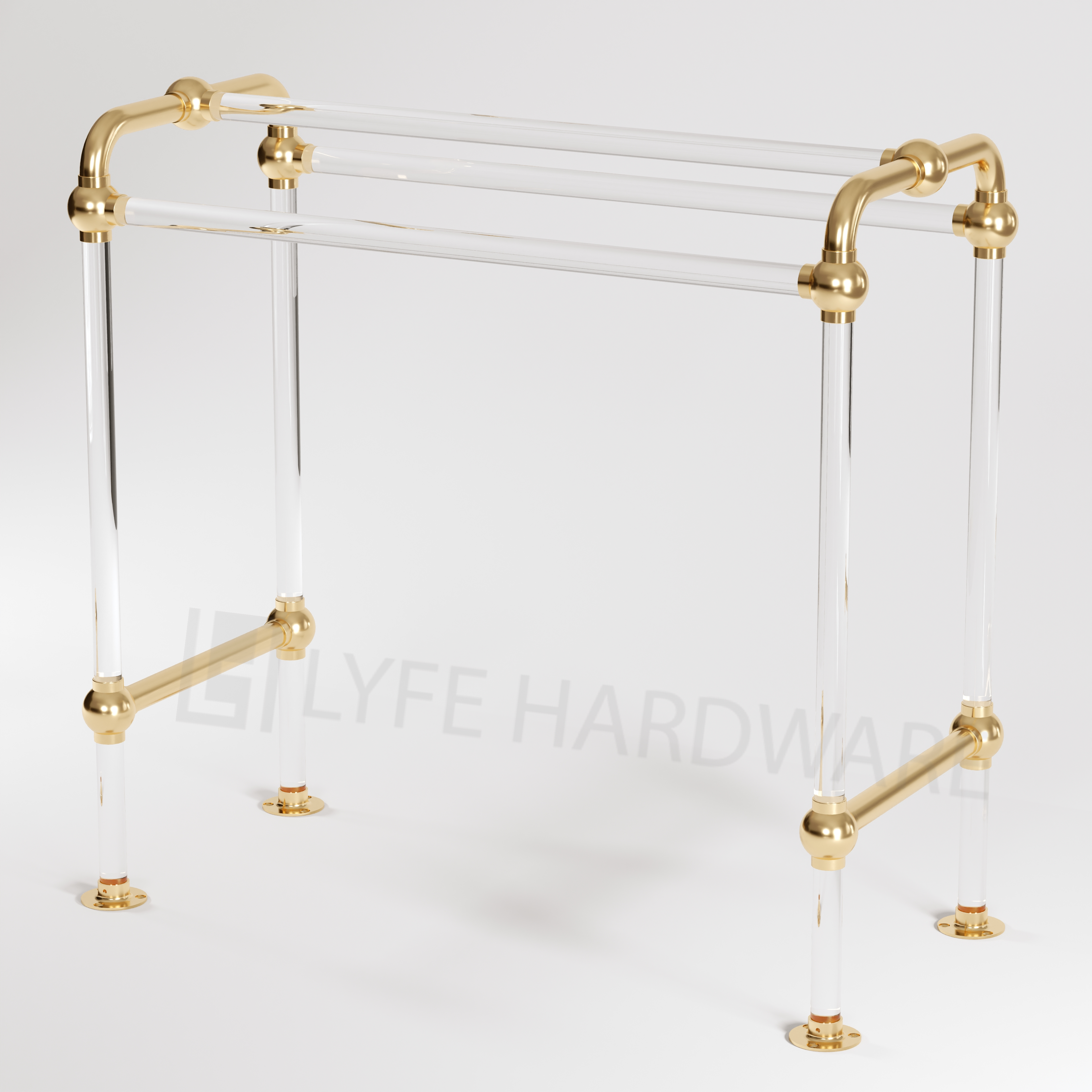 Acrylic Lucite Standing Towel Rack