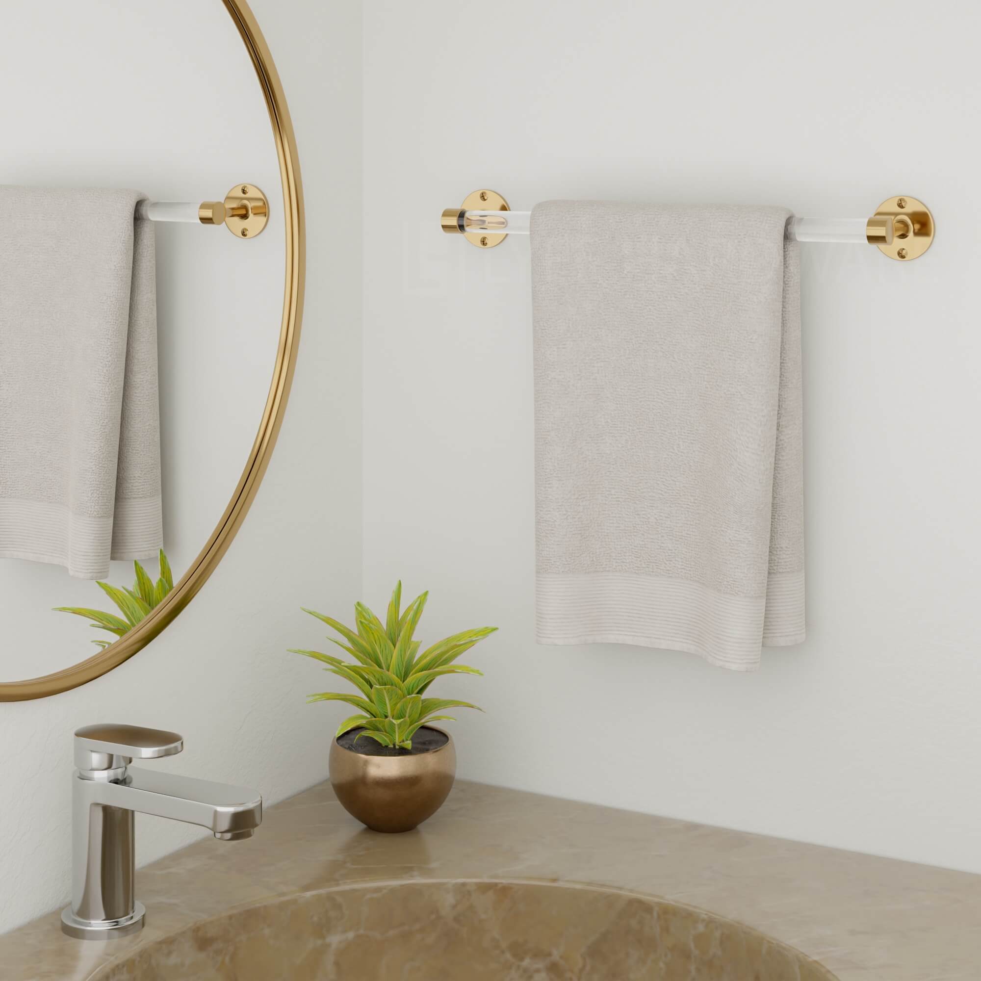 Deco End Acrylic Towel Bar