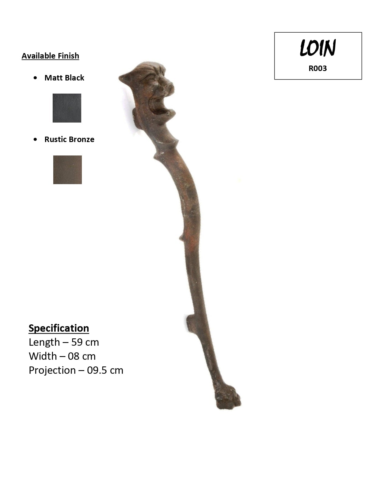 Panther- Iron Door Pull Handle