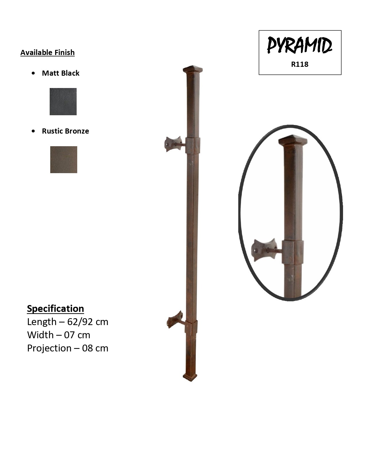 Pyramid- Iron Door Pull Handle