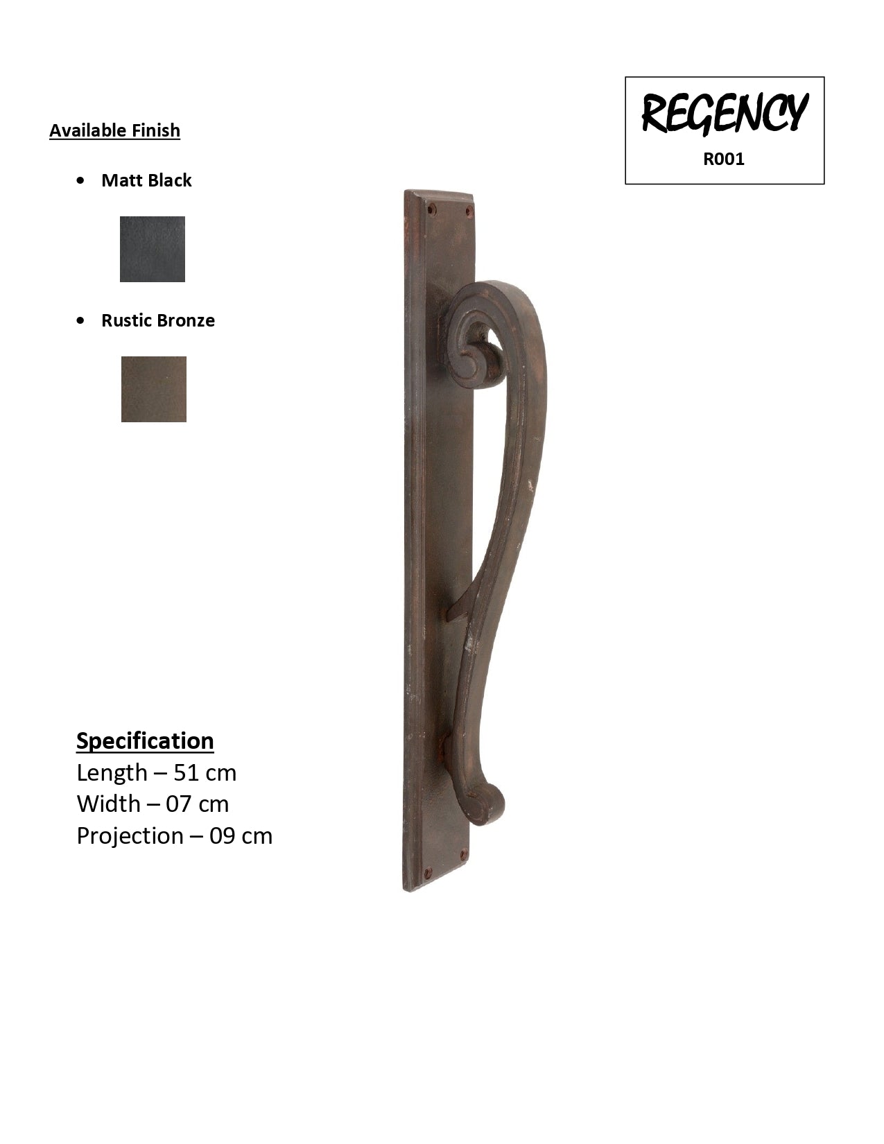 Regency- Iron Door Pull Handle