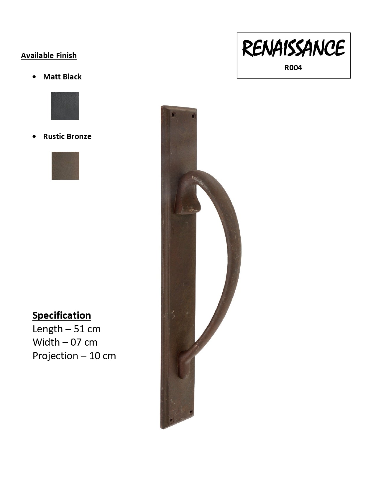 Renaissance- Iron Door Pull Handle