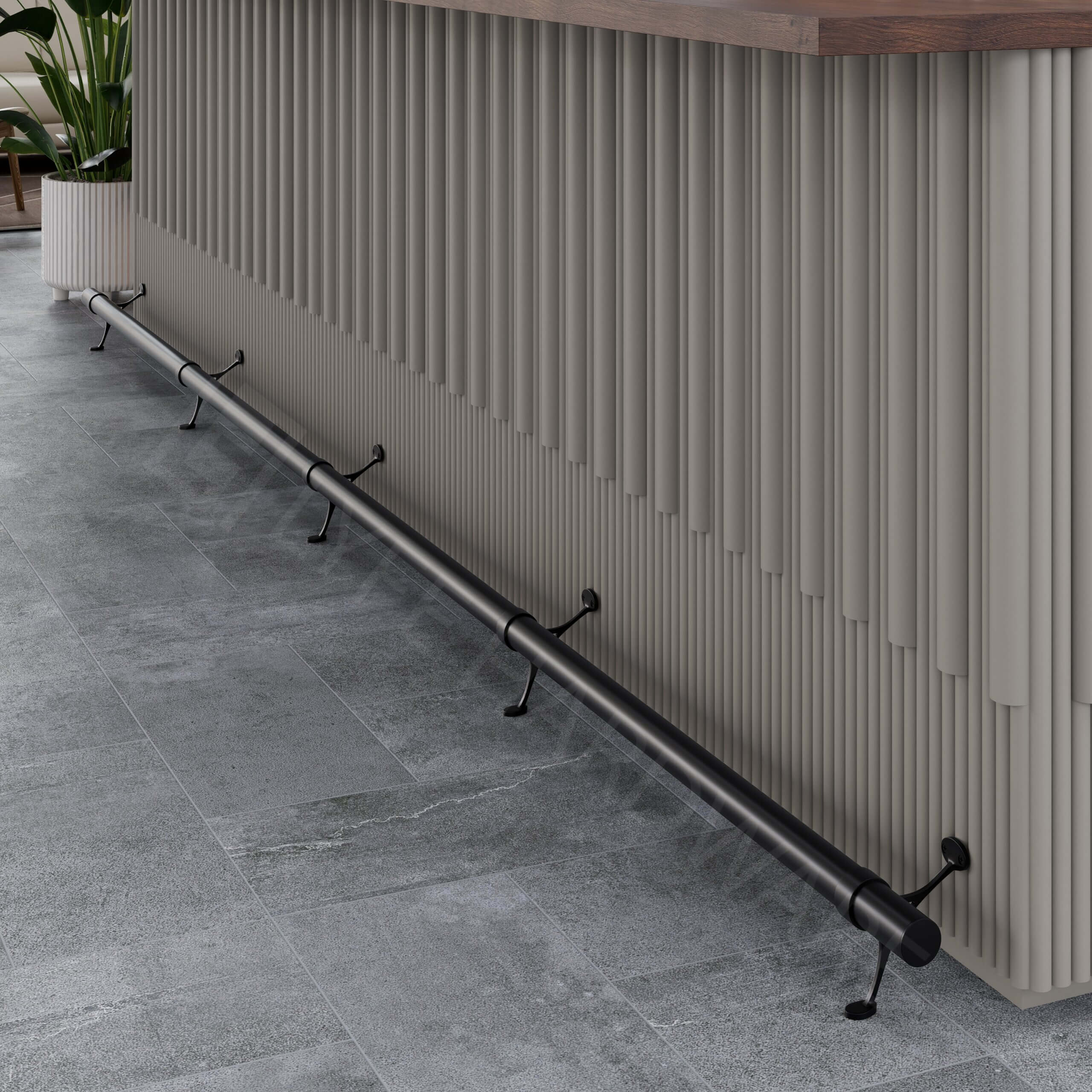Custom Matte Black Bar Foot Rail Kit