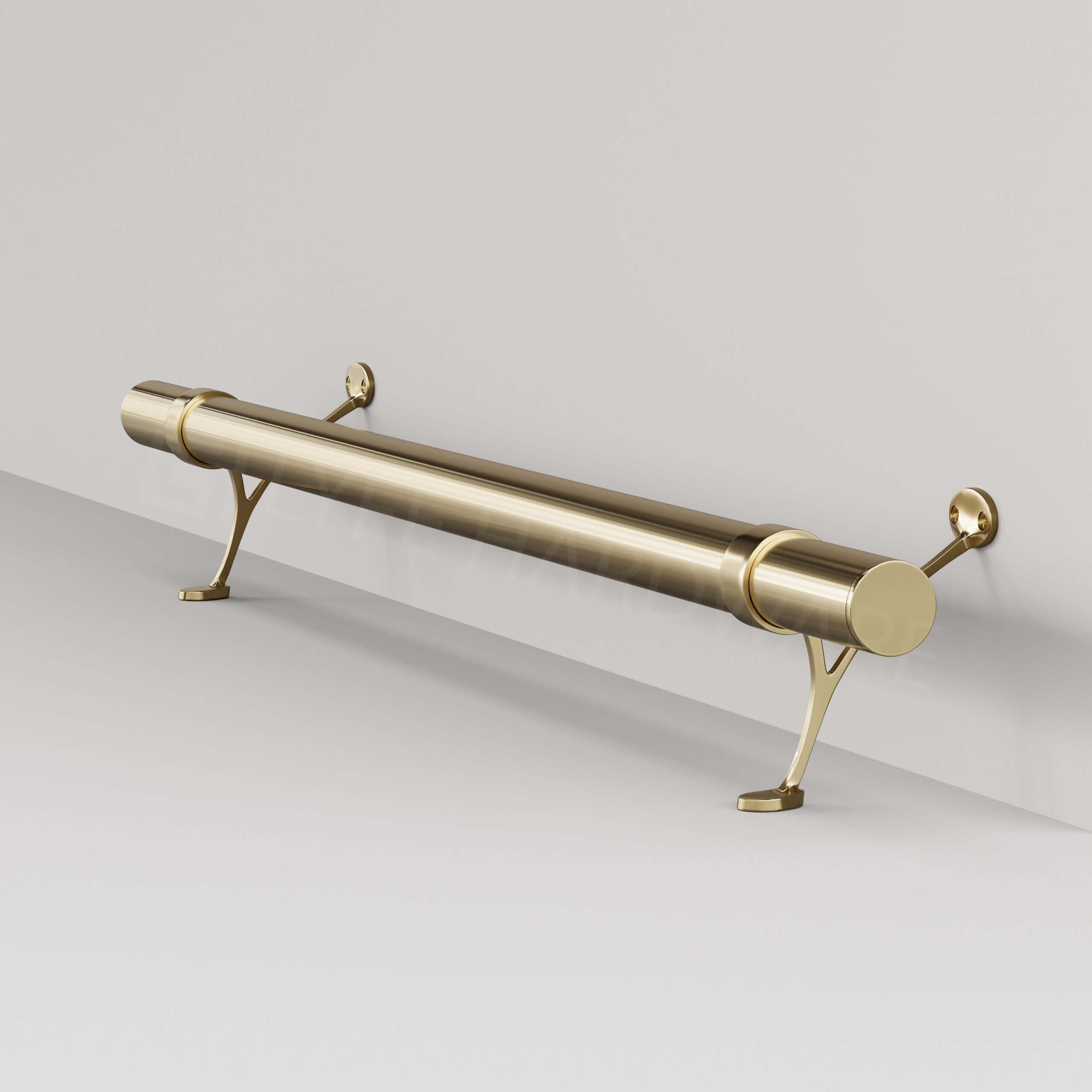 Custom Polished Brass Bar Foot Rail Kit