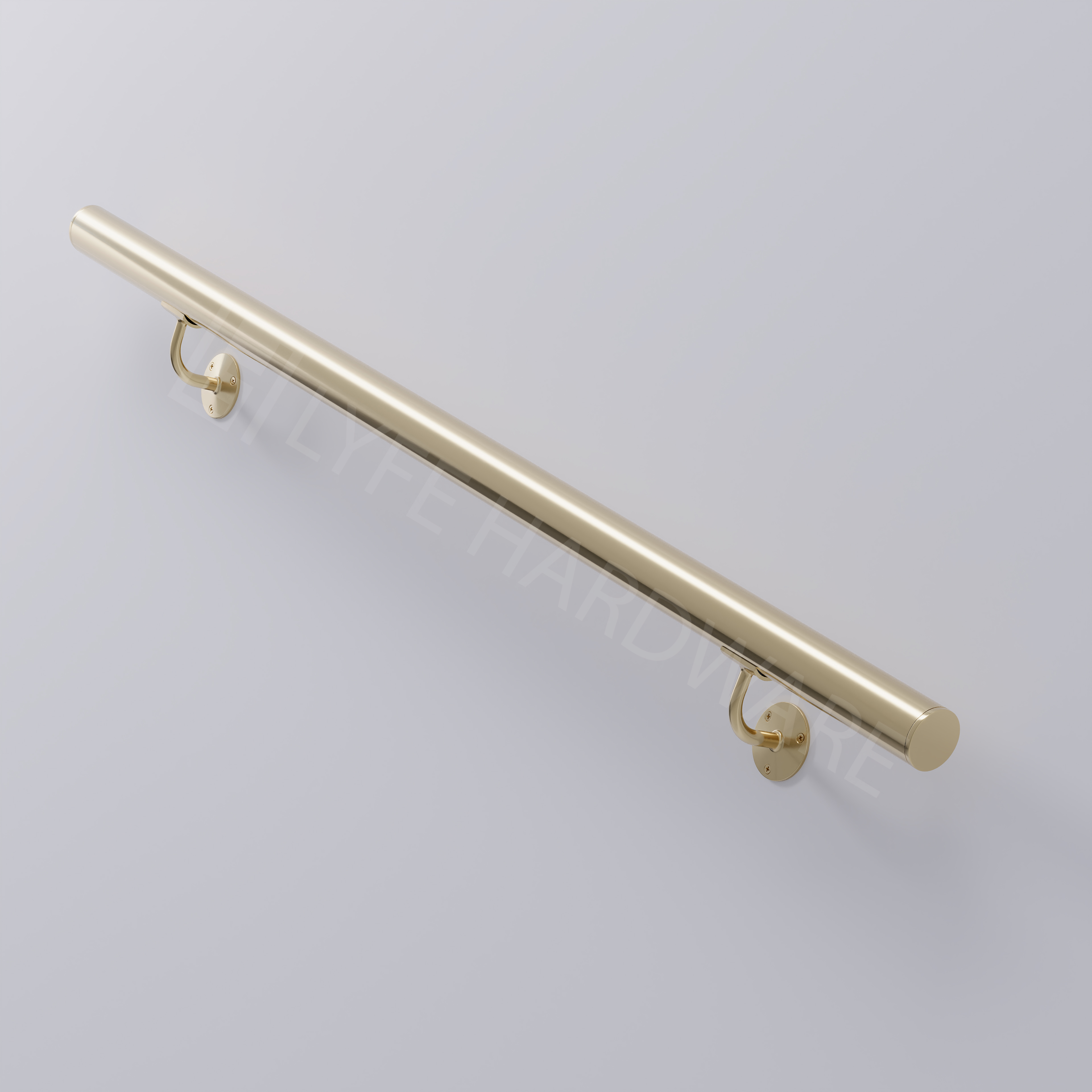 Custom Polished Brass Handrail Kit (with End caps)