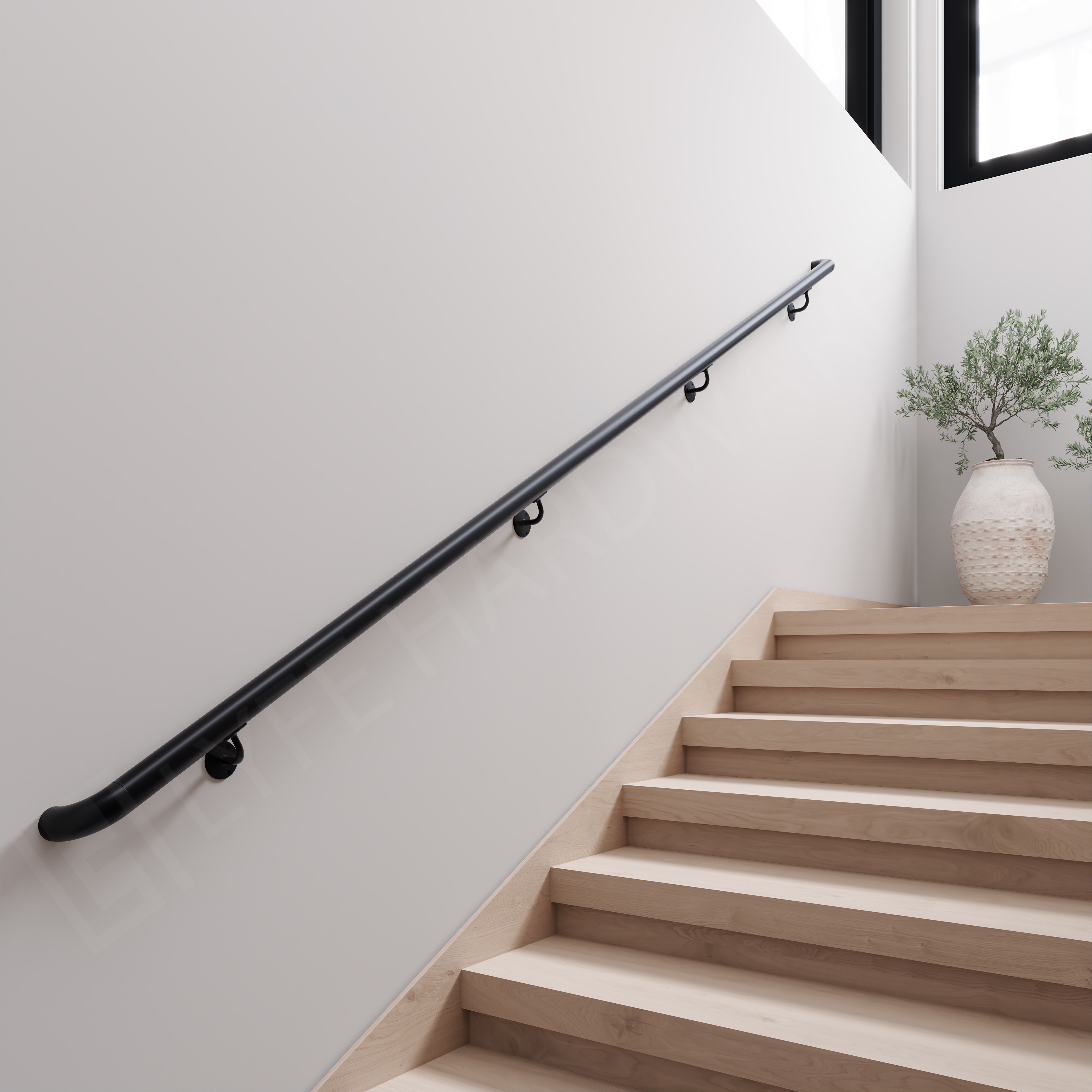 Custom Matte Black Handrail Kit (with Wall Returns)
