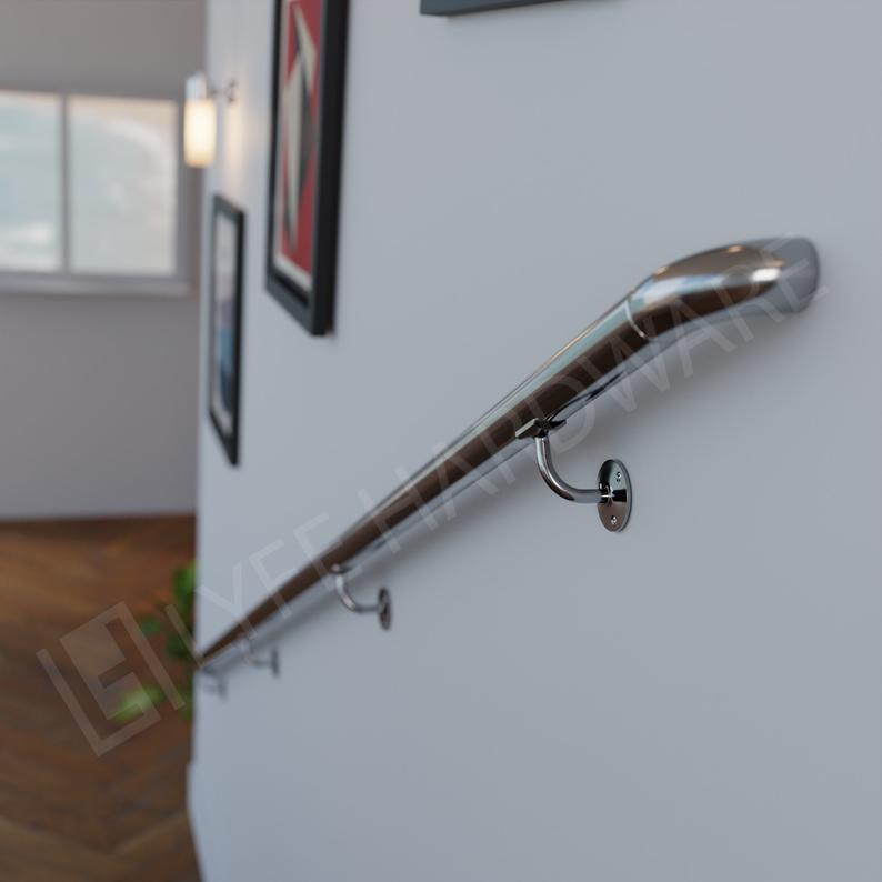 Custom Polished  Stainless Steel Handrail Kit (with Wall Returns)