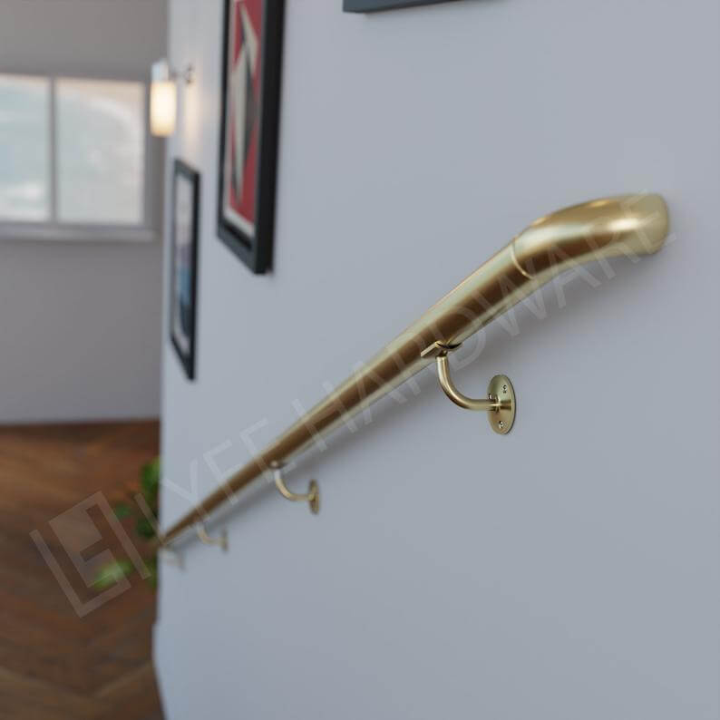 Custom Polished Brass Handrail Kit (with Wall Returns)