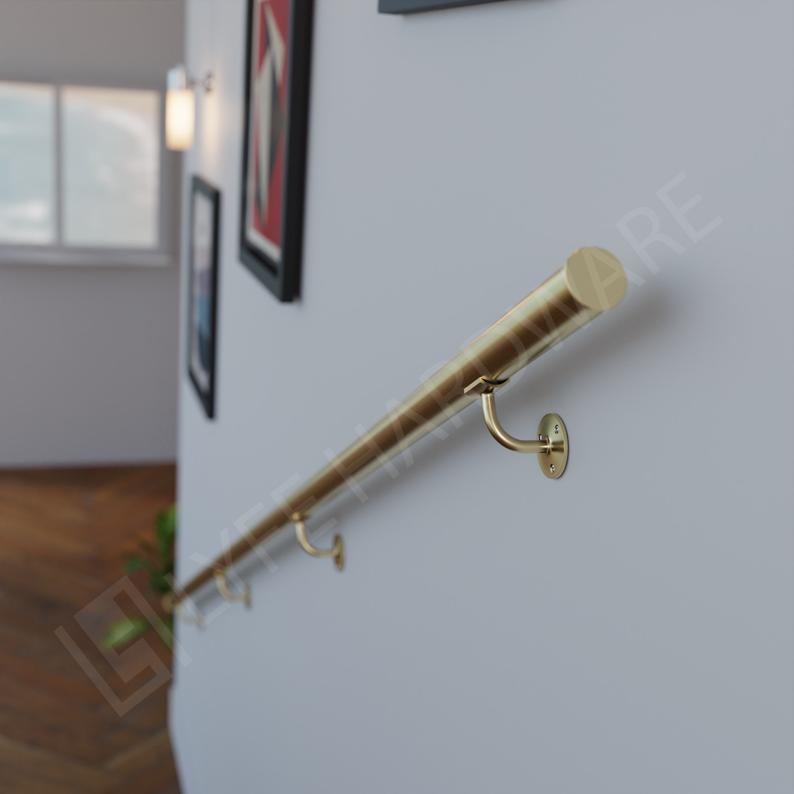 Custom Polished Brass Handrail Kit (with End caps)