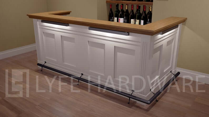 Custom Matte Black Bar Foot Rail Kit