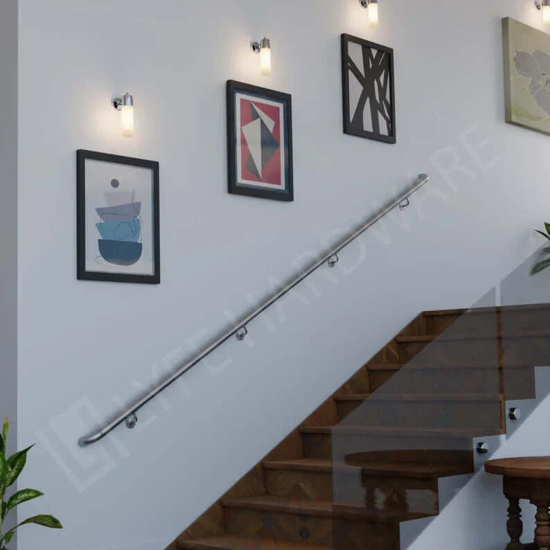 Custom Brushed Stainless Steel Handrail Kit (with Wall Returns)