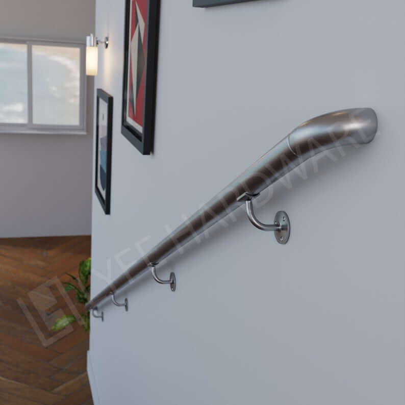 Custom Brushed Stainless Steel Handrail Kit (with Wall Returns)