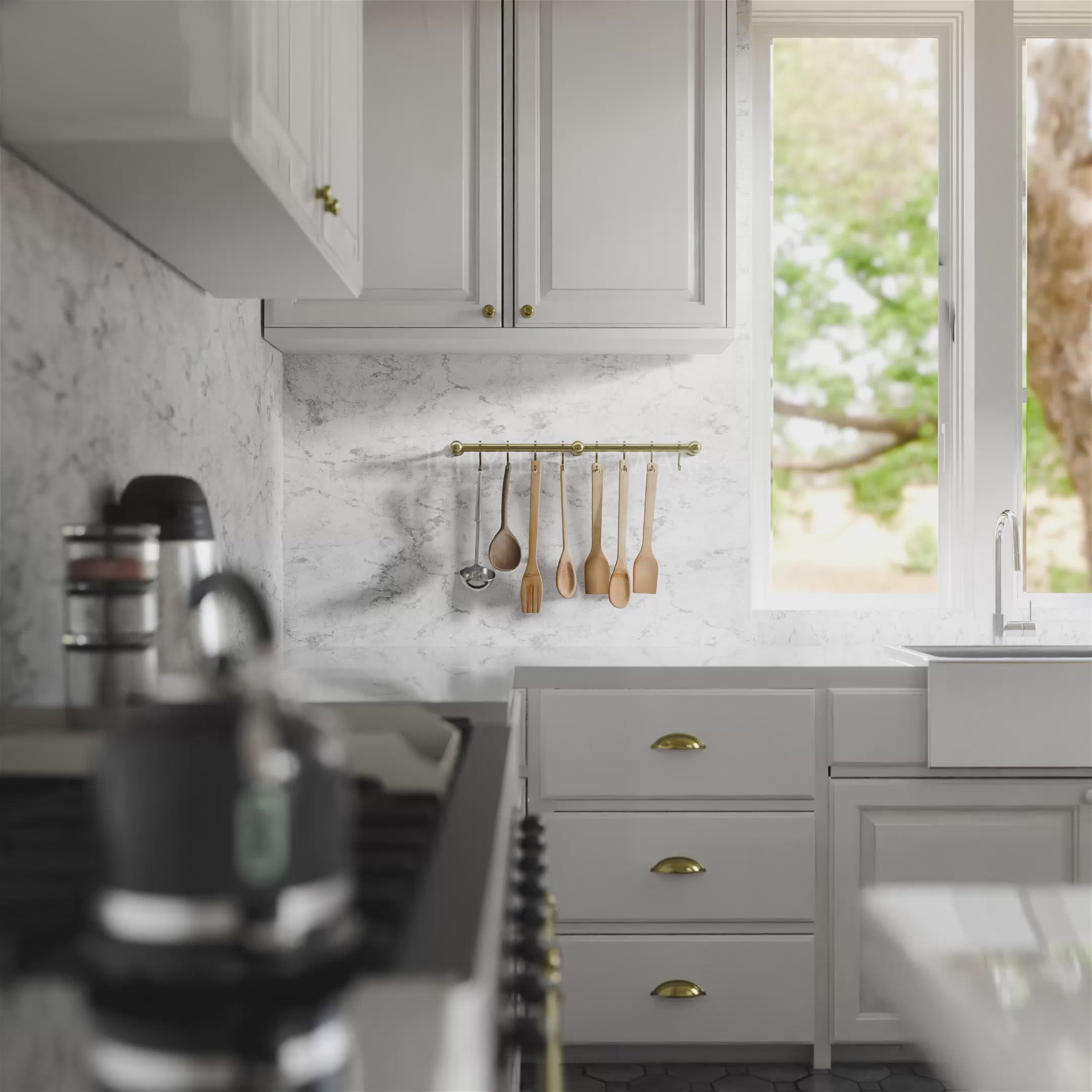 Load video: Utensil Hanging Rail Rack