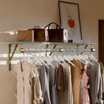 Acrylic Lucite Shelf Rack with Hanging Rod